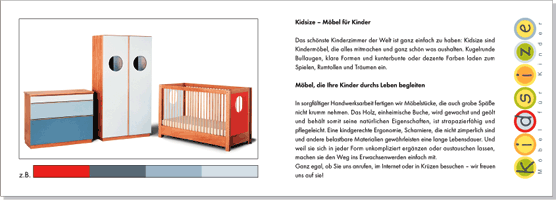 Flyer kidsize: aufgeklappt